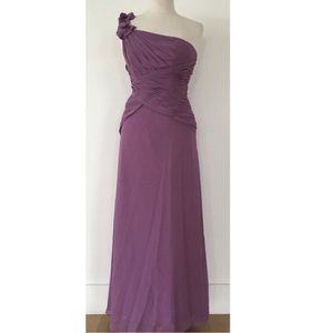 David’s Bridal one-side lavender dress.